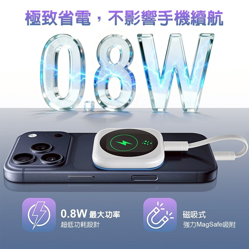 DA 磁吸自拍顯示器低功耗 0.8W 示意圖